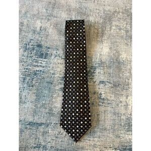 Croft & Barrow Gray Taupe Circles 100% Silk Tie